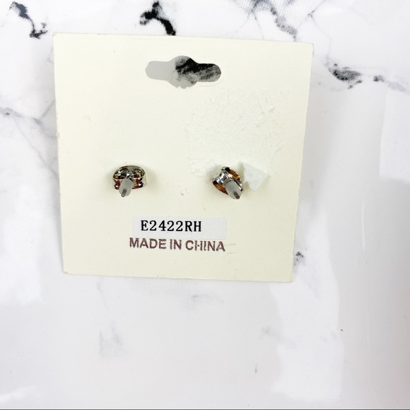 Silver Triangle Pyramid Stud PostEarrings - Picture 2 of 2